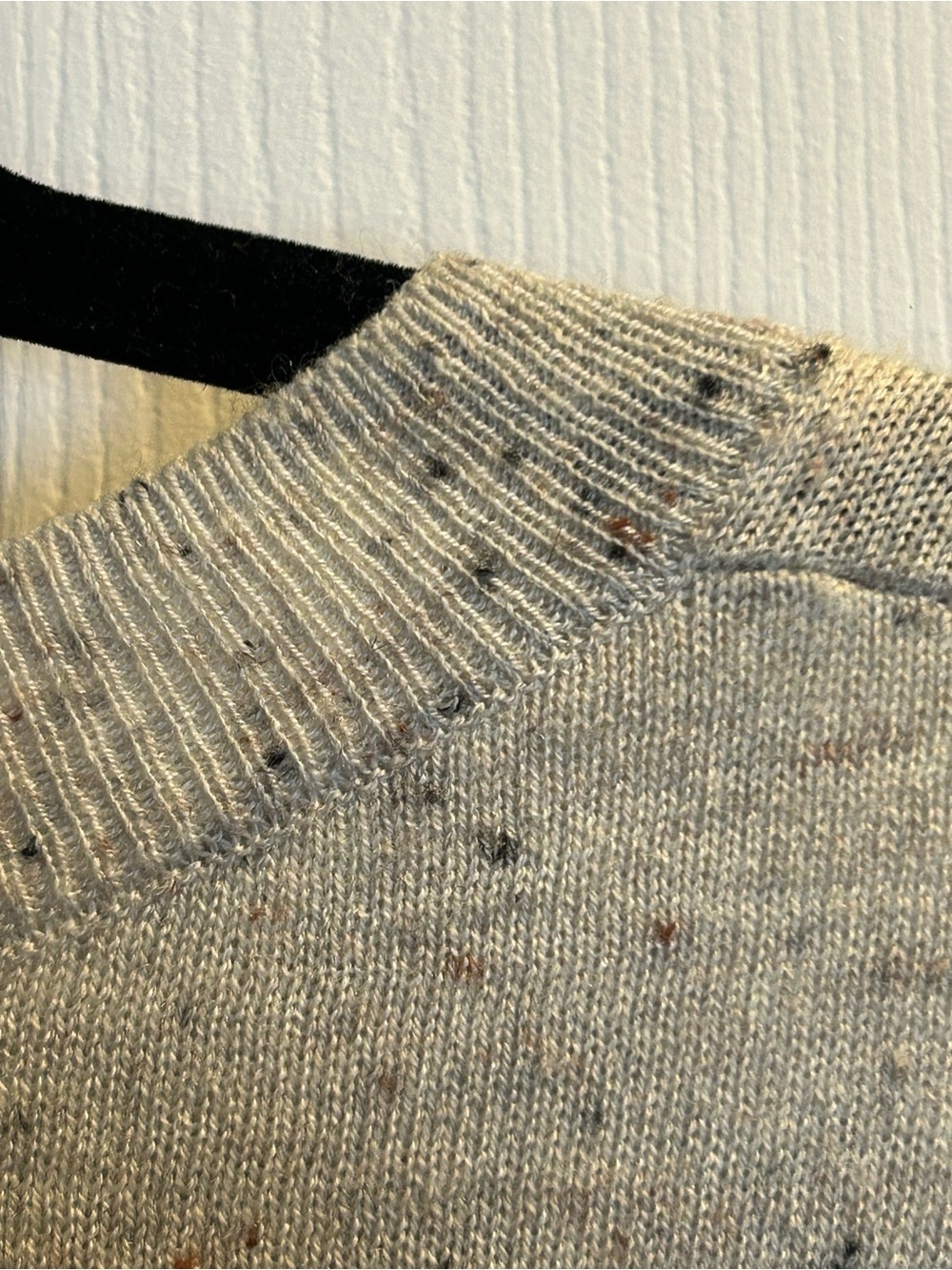 Catherine Malandrino Crewneck Speckled Merino-wool blend Sweater - Cream w/brown - Picture 10 of 13